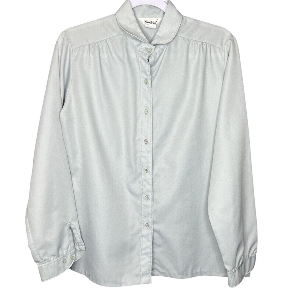 Vintage Gailord Blouse 14 Secretary Dacron Polyester Long Sleeve Button Up